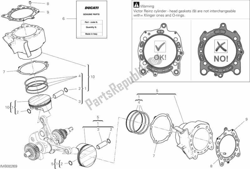 All parts for the Cylinders - Pistons of the Ducati Multistrada 1260 S Pikes Peak 2020